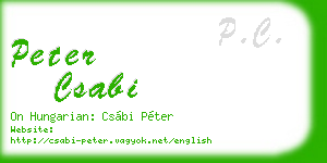 peter csabi business card